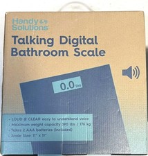 Handy Solutions Talking Digital Bathroom Scale - 11" x 11" - Weight Cap 390 lb.