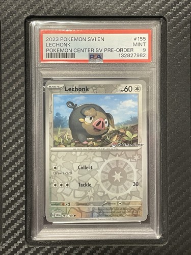 2023 PSA 9 Lechonk #155 Pokemon Center Stamp SV 151 Pre Order Promo Pokemon TCG