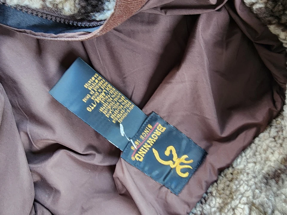 Vtg Browning Wool Blend High Pile Sherpa Pants XL Jacket 2XL Polartec Camo  - Image 4 of 4