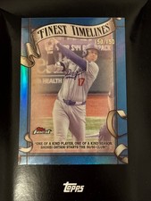 2025 topps finest timelines shohei ohtani blue refractor 150/150
