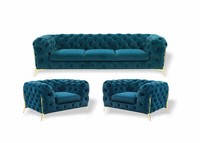 Chesterfield Designe Sofagarnitur 311 Sitz Sofa Couch Stoff Garnitur Polster Set