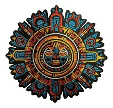 Parche Calendario Maya Prehispánico Mexicano Parche Bordado Hierro Sobre México 22cm
