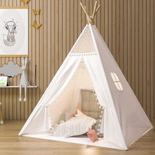 160cm Large Kids Teepee Lace Wood Indian Tent Child Indoor&Outdoor Play House