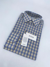 Eton Dress Shirt Mens M 15 1/2 - 39 Multi Check Signature Twill Slim Fit Formal