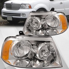 Headlights Headlamps New Set Pair Fits 03-06 Lincoln Navigator Halogen Chrome Headlights Headlamps New Set Pair Fits 03-06 Lincoln Navigator Halogen Chrome