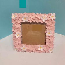 Laura Ashley 4x4 Flower Textured Hand-Crafted Resin Picture Frame