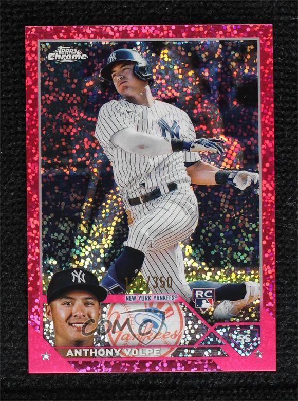 2023 Topps Chrome Magenta Speckle Refractor 127/350 Anthony Volpe #4 11o2