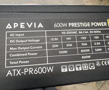 Apevia 600W Prestige Power ATX-PR600W 80 Plus...
