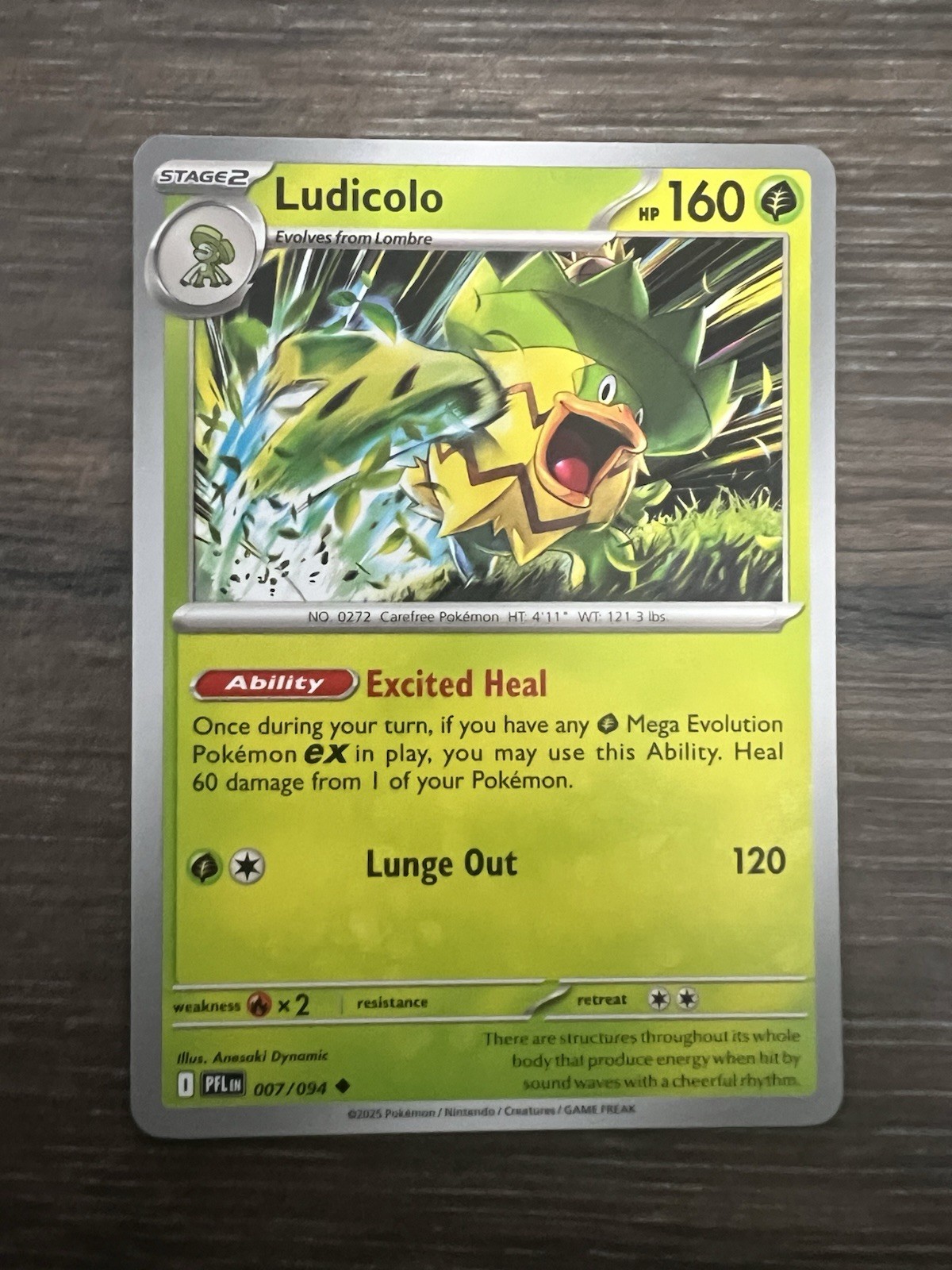 Pokemon TCG Ludicolo Card 7/94 NM Phantasmal Flames Uncommon