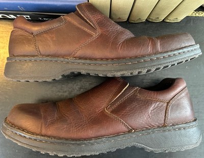 Stone Creek Men s Brown Leather Slip On Comfort Shoes Loafers Size 13 Wide