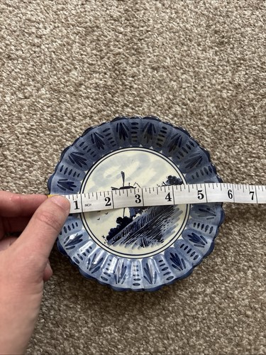 Delft Wall Plate 5.5 “ Great Condition Blue & White Windmill Design Dutch Made ! - Picture 24 of 24