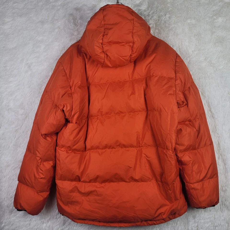 XLT Lands End Black & Orange Reversible Hooded Goose Down Puffer Jacket Outdoor - Image 4 of 4