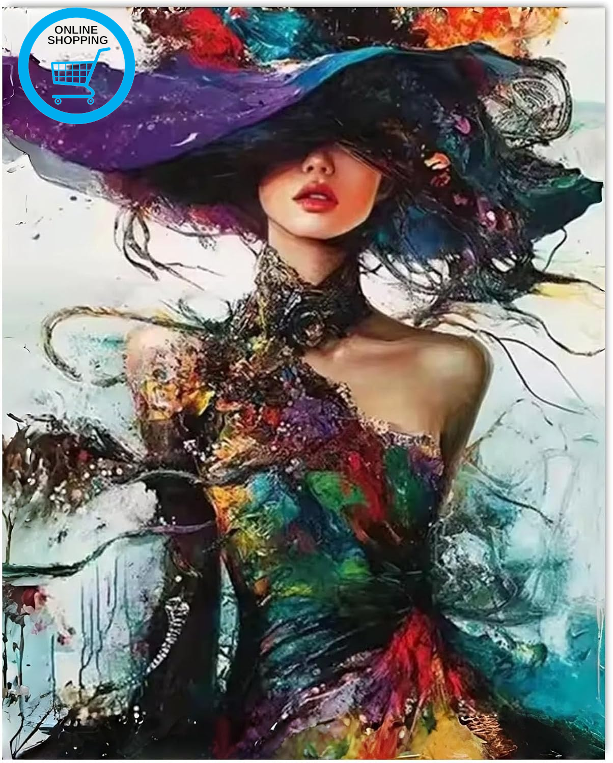 Paint by Number for Adults, Woman Paint by Numbers Kits, Abstract Adult Painting