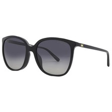 New Michael Kors Woman Square Sunglasses MK2137U Black /Grey Polarized Lens 57mm