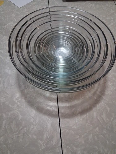 Vintage Anchor Hocking Set Of (10) Clear Glass Nesting Bowls