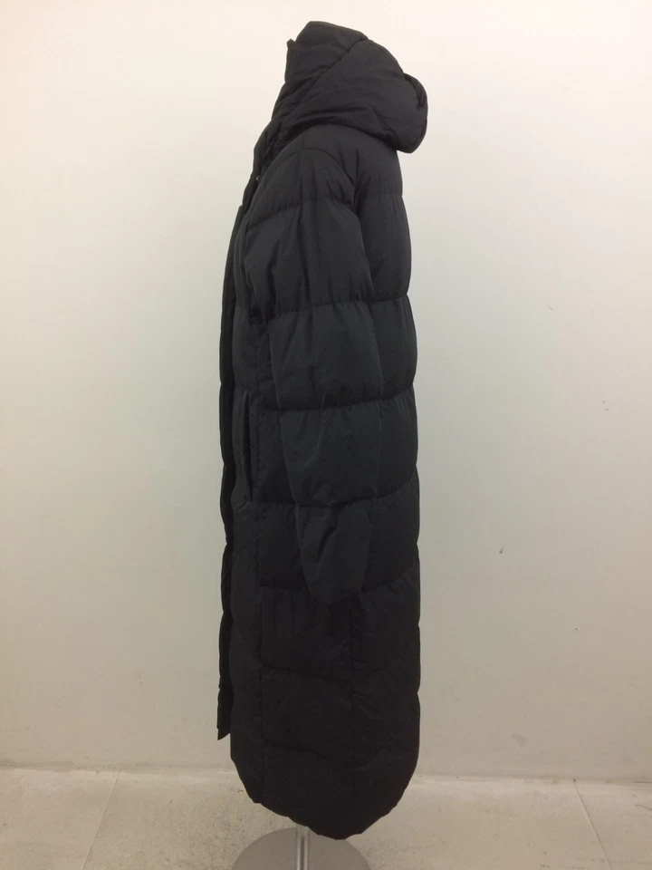 Reiss Women's Long Puffer Coat Size M Black Down Hooded Quilted Zip Lined New F1 - Image 3 of 4