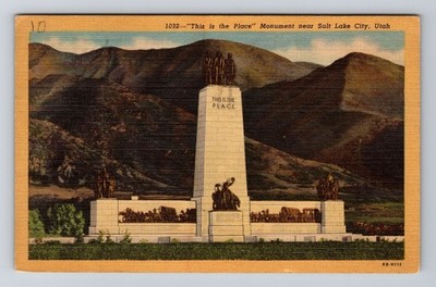 Salt Lake City UT-Utah, This is the Place, Monument, Vintage Postcard