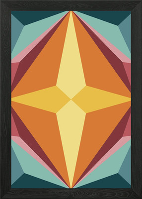 70er Jahre geometrisches Muster 2 gerahmte Wandbilder Poster Leinwanddruck Bild