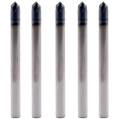 High Performance 5Pcs Solid Carbide End Mills, Chamfer End Mill - Single End ...