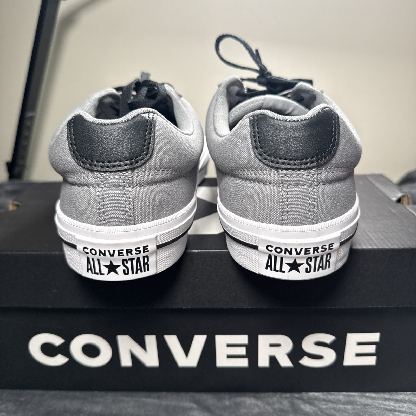 Men's Converse Shoes 10 Grey Black Sport Casual Ox Canvas Low Top Cushion thumbnail 5