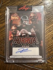 JUJU LEWIS 2025 LEAF METAL HALLOWEEN AUTOGRAPH FOOTBALL  HORROR GOLD VINYL 1/1