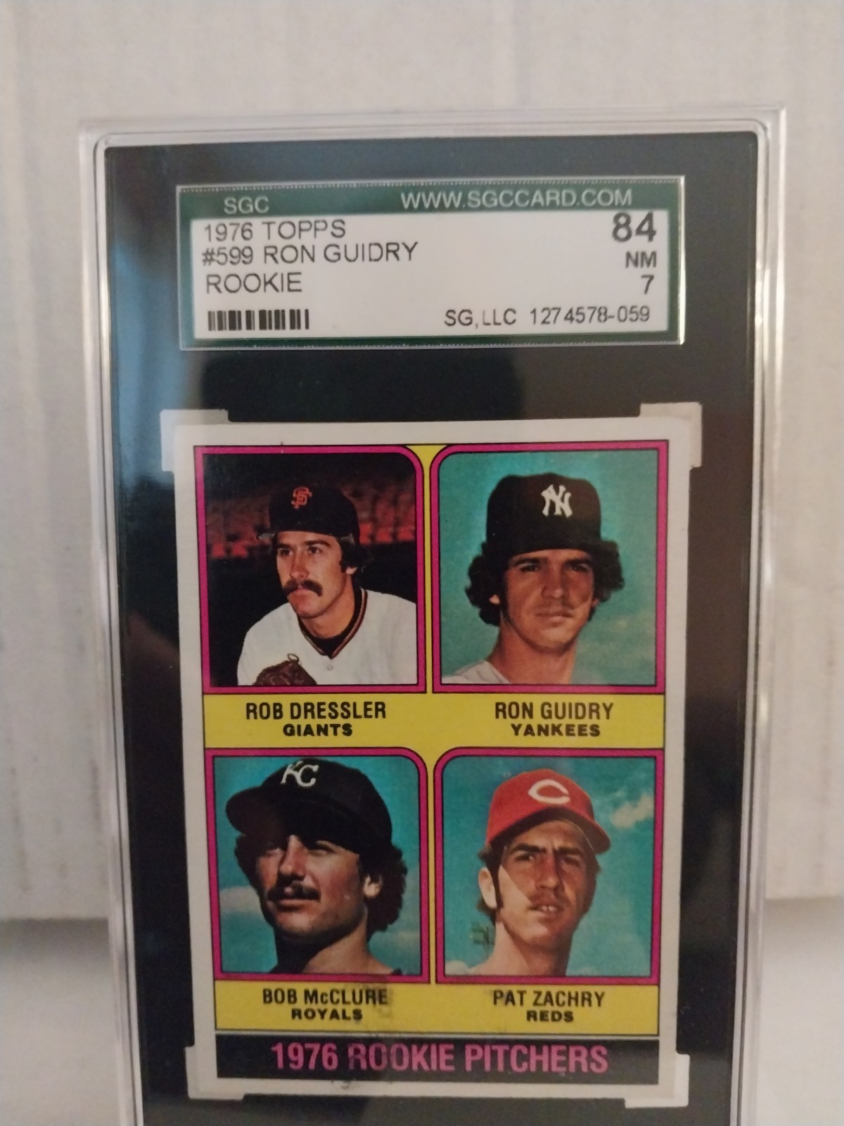 Ron Guidry 1976 Topps RC #599 SGC 7 NM NY Yankees
