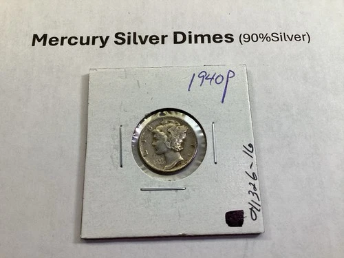 1940 Mercury 90% Silver Dime Fine Condition from Philadelphia Mint 011326 16e