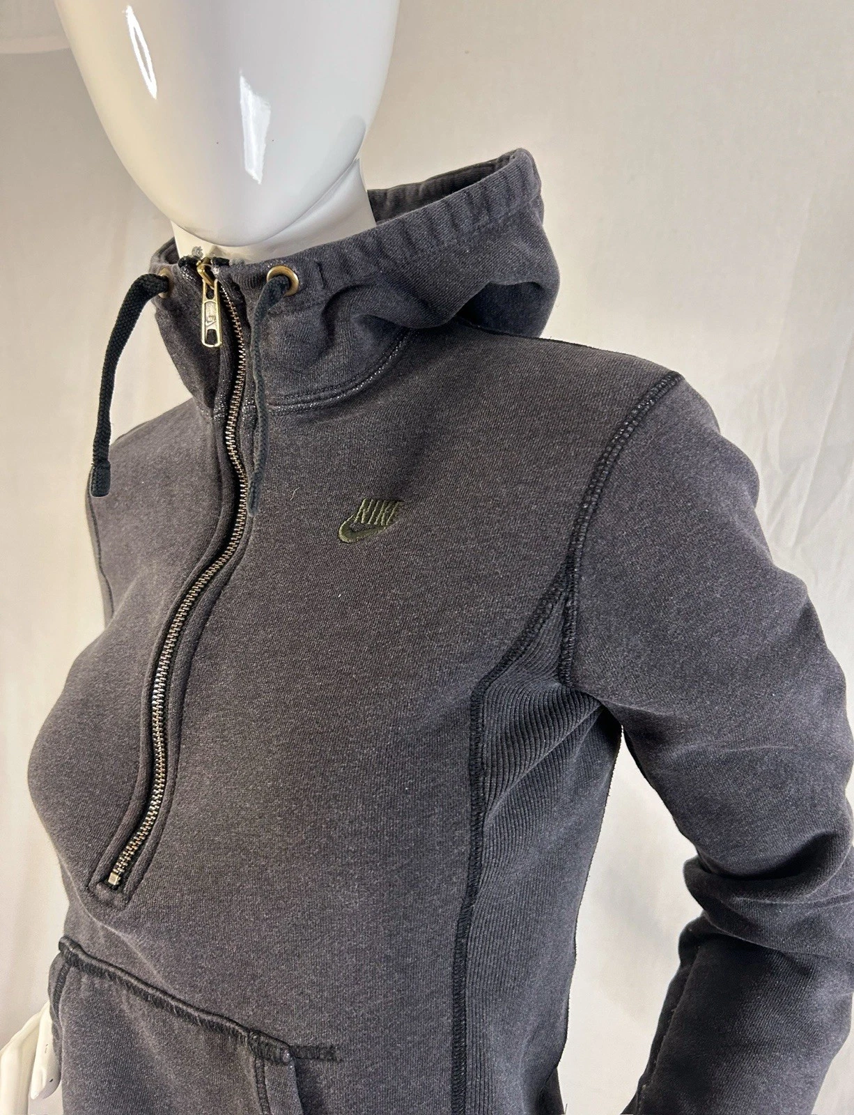 CHROME HEARTS Giacca con cappuccio e zip vintage Nike donna trashy Y2K taglia S skater thrashed grunge