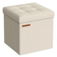 Storage Ottoman Footstool Cube 10.5" Foldable Small Pouffe