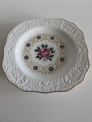 Vintage Bavaria Schumann Arzberg Schale Rose Relief Goldrand Ø ca. 29 cm RAR !!!
