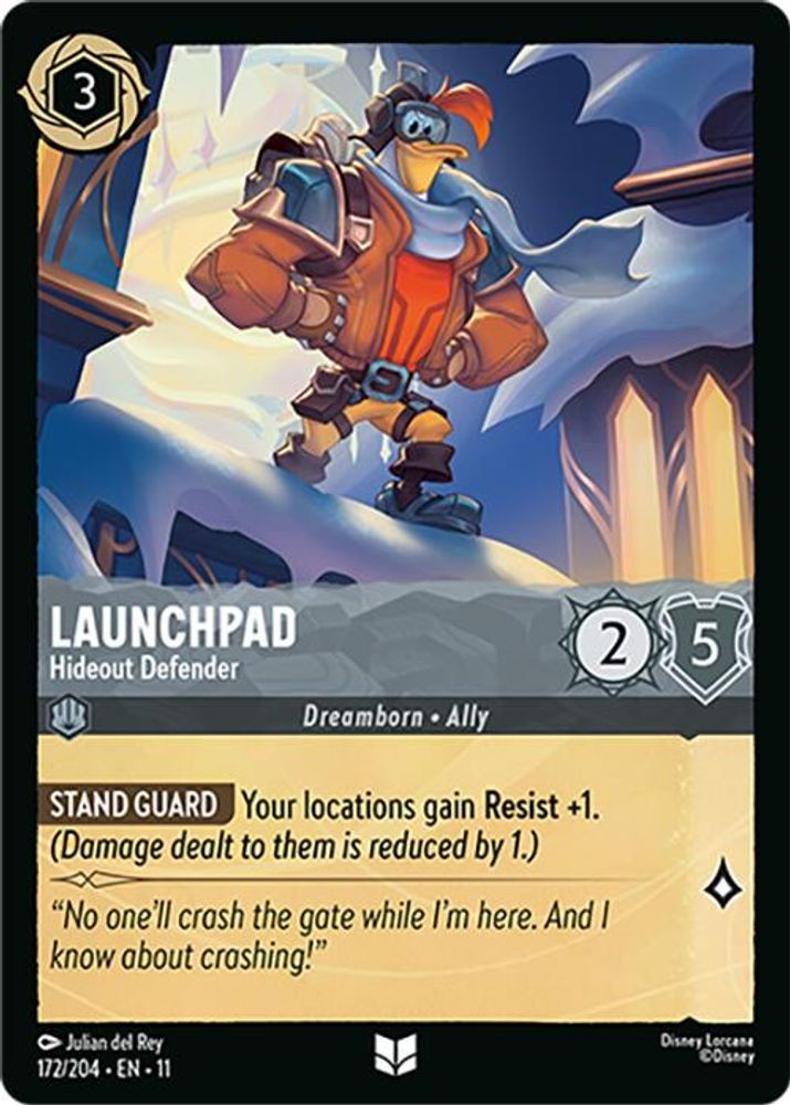 Launchpad - Hideout Defender 172/204 Uncommon Winterspell Lorcana Lightly Played