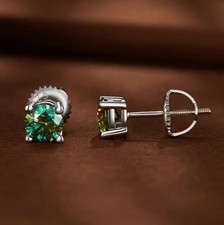 1.0ct Lab-Created Round Shape Diamond Test Pass Stud Earrings VS1/D/Excellent