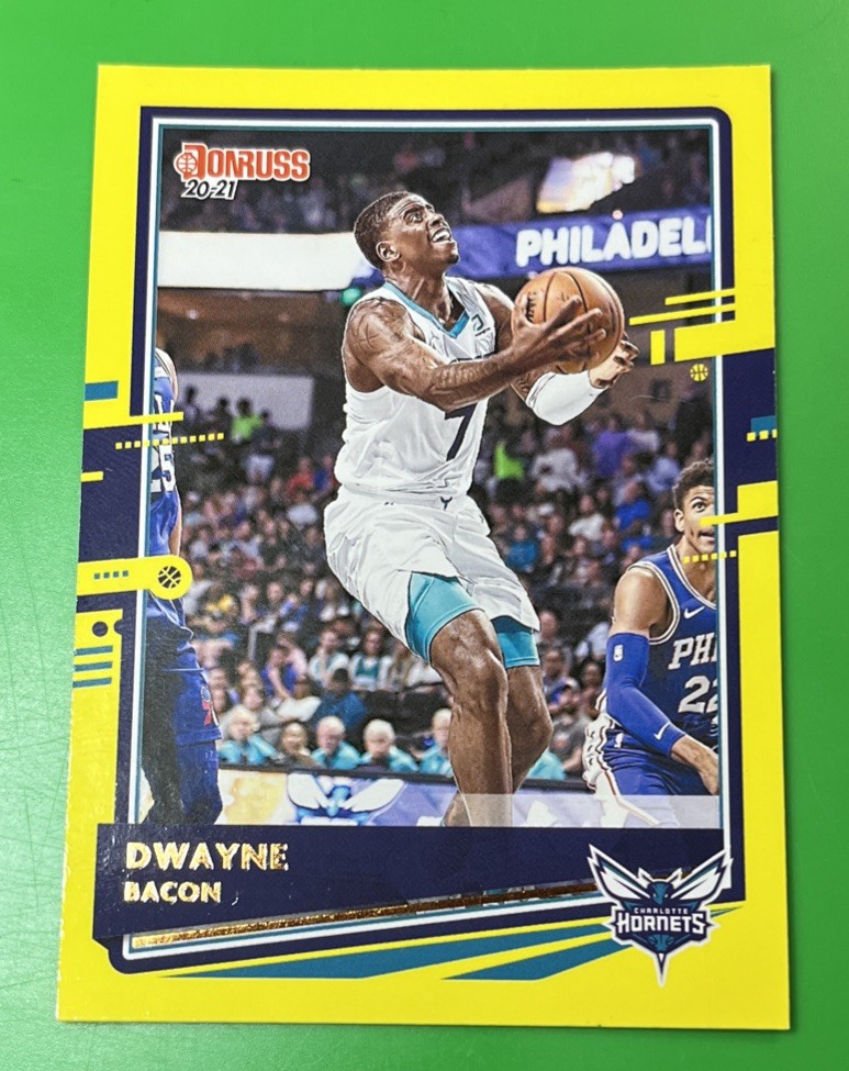 Dwayne Bacon 2020-21 Panini Donruss Yellow Flood #95 Charlotte Hornets 
