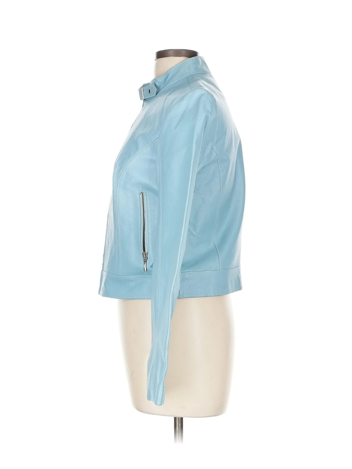 Wilsons Leather Women Blue Leather Jacket L - image 4