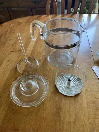 Vtg Pyrex Flameware 9 Cup Percolator #7759 B Tea Coffee Pot Kettle Missing 1 Pc