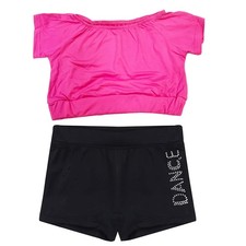 Girls 2pcs Dance Outfit Racer Back Crop Top with Shorts Clothing Sets for Spo...