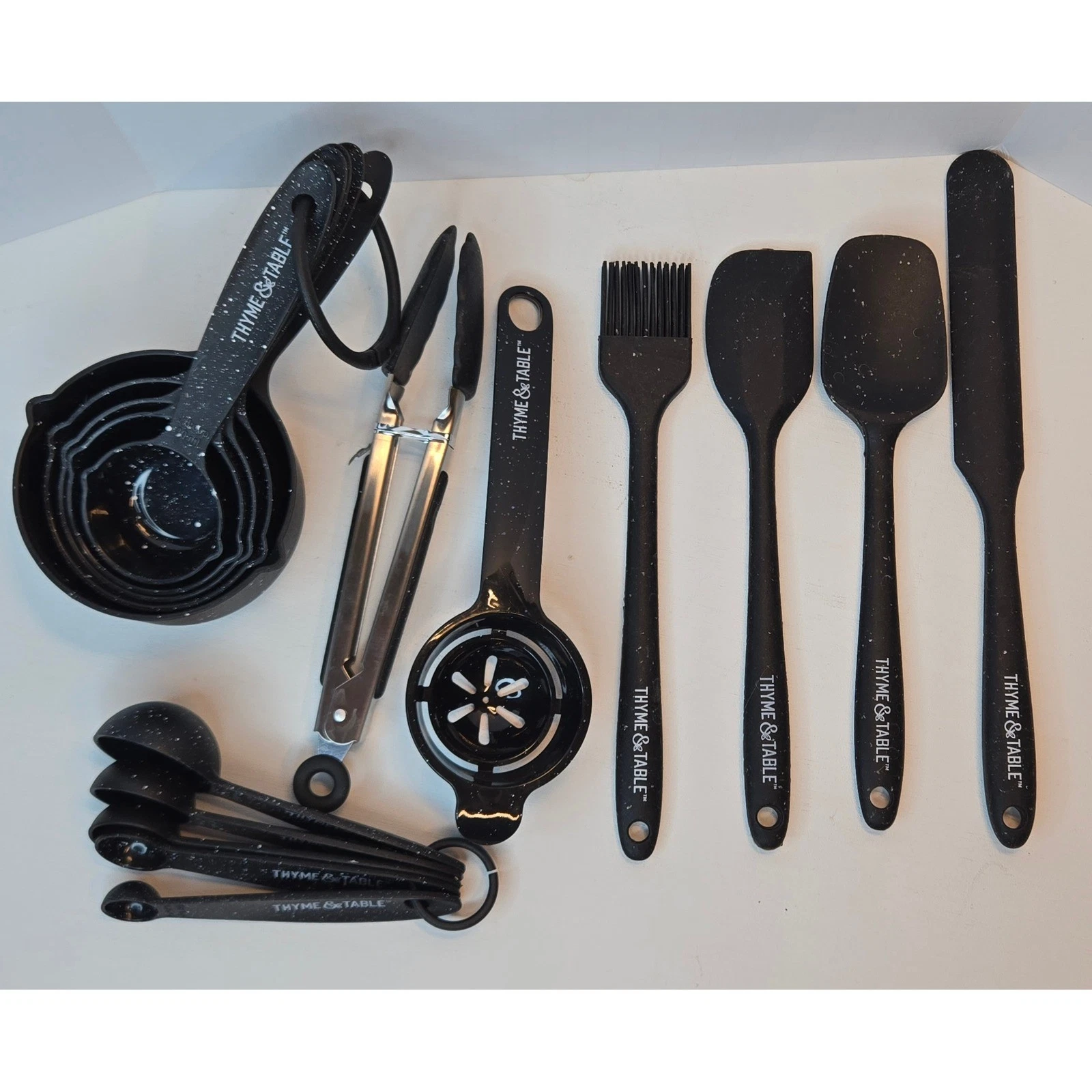 Thyme & Table Black Speckled Kitchen Utensil Set Spatulas Measuring Cups 15pc
Opens in a new window