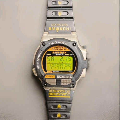 Vintage Timex Ironman Triathlon Watch Shock Resistant 200M - Orange