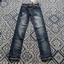 King Krash PRPS Premium Japanese Denim Distressed W32 SLIM LEG NEW blue