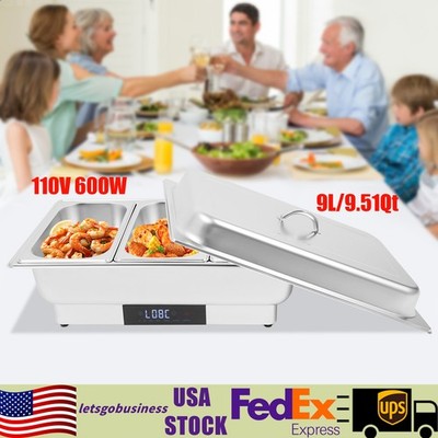 3 Pans 9L Electric Chafing Dish Buffet Server Food Warmer W/Temperature Control