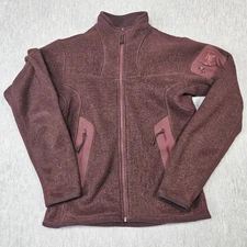Arc'teryx Jacket Womens Small Burgundy Covert Cardigan Polartec Fleece Full Zip