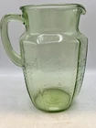 Vintage ANCHOR HOCKING Uranium Glass "Princess" Pattern Large Pitcher
