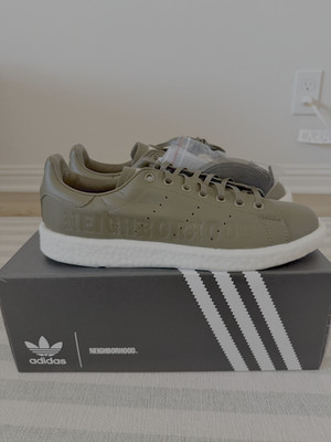 adidas Stan Smith Boost Neighborhood Olive White Size 9.5 BRAND NEW IN BOX RARE!
