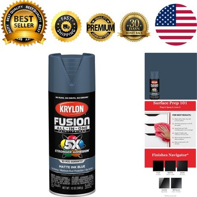 Fusion All-In-One Adhesive Spray Paint for Indoor/Outdoor Use, 12 oz, Ink Blue