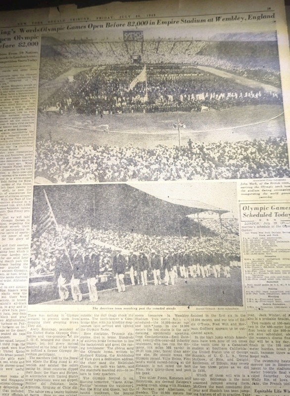 JULY 30-31 , 1948 NEWSPAPER #2440- OLYMPIC GAMES OPEN IN WEMBLEY, ENGLAND- 3PG