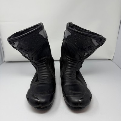 Frank Thomas Motorcycle Boots US Men's Size 11 Black Leather Bike FAIR CONDITION