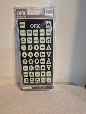 QFX Universal Jumbo Remote Control REM- Glow In Dark Buttons TV VCR DVD Cable