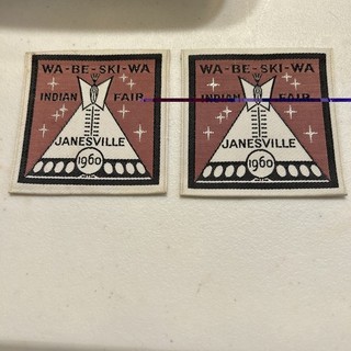 Wa Be Ski Wa Indian Fair 1960 2 pcs Janesville Boy Scout Camporee