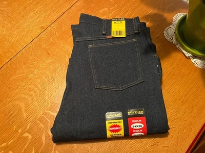 VINTAGE USA RUSTLER HEAVY RAW DENIM REGULAR JEANS NWT 34 X 36 NICE! - Image 1 of 4
