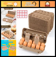 24-Pack Empty Egg Cartons - 12-Count Reusable Paper Pulp Storage Containers